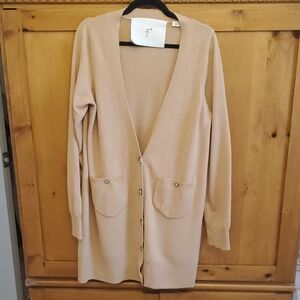 Women's Tan Cardigan Sweater